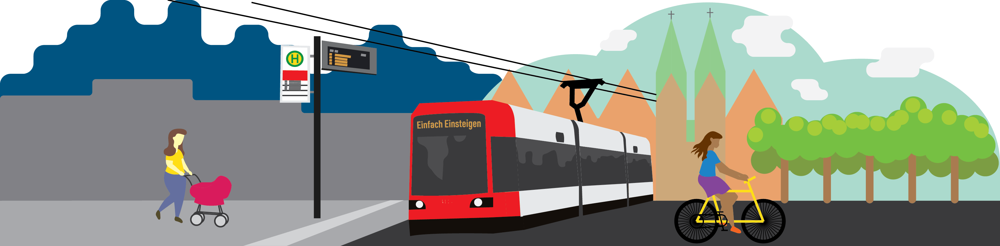 Illustration einer Tram