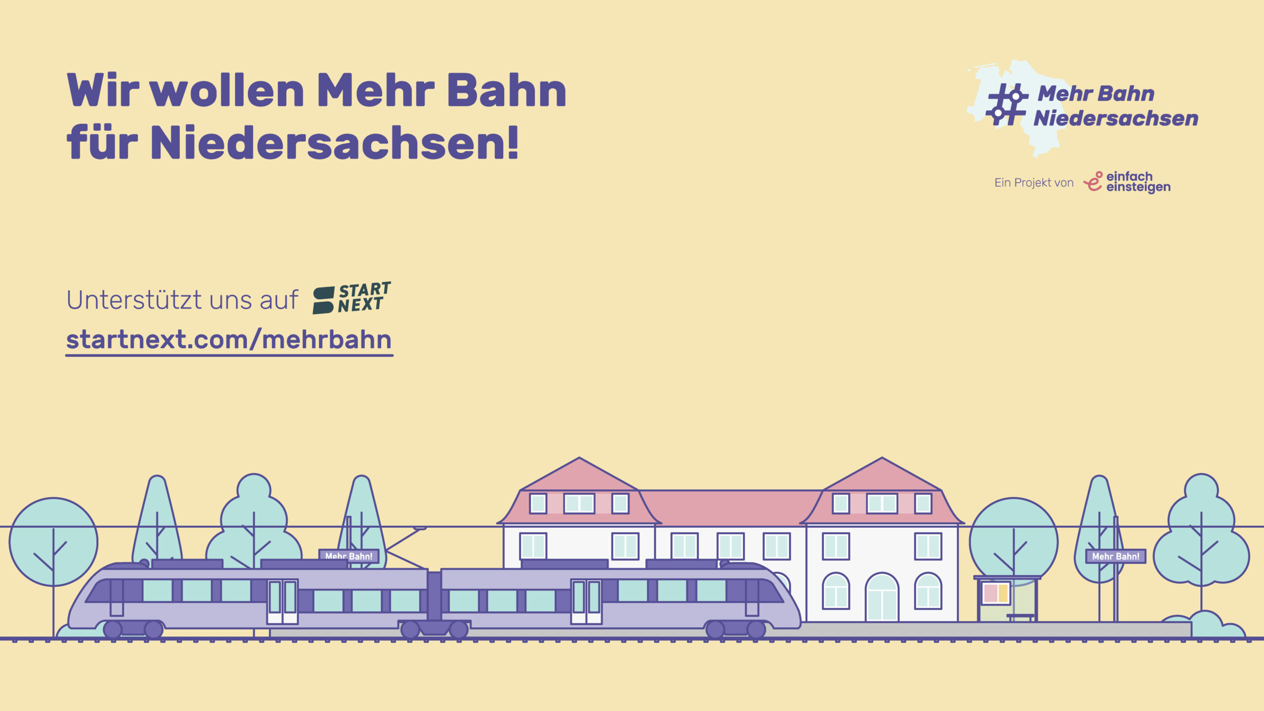 Mehr Bahn Niedersachsen Banner