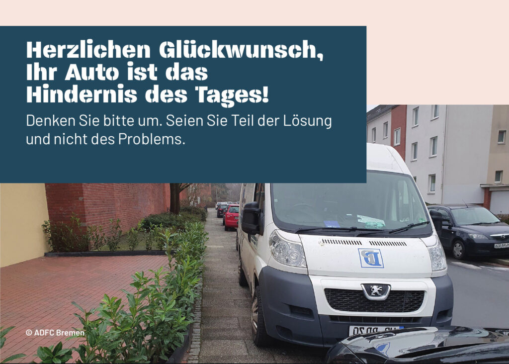 Bild eines aufgesetzt parkendem Auto